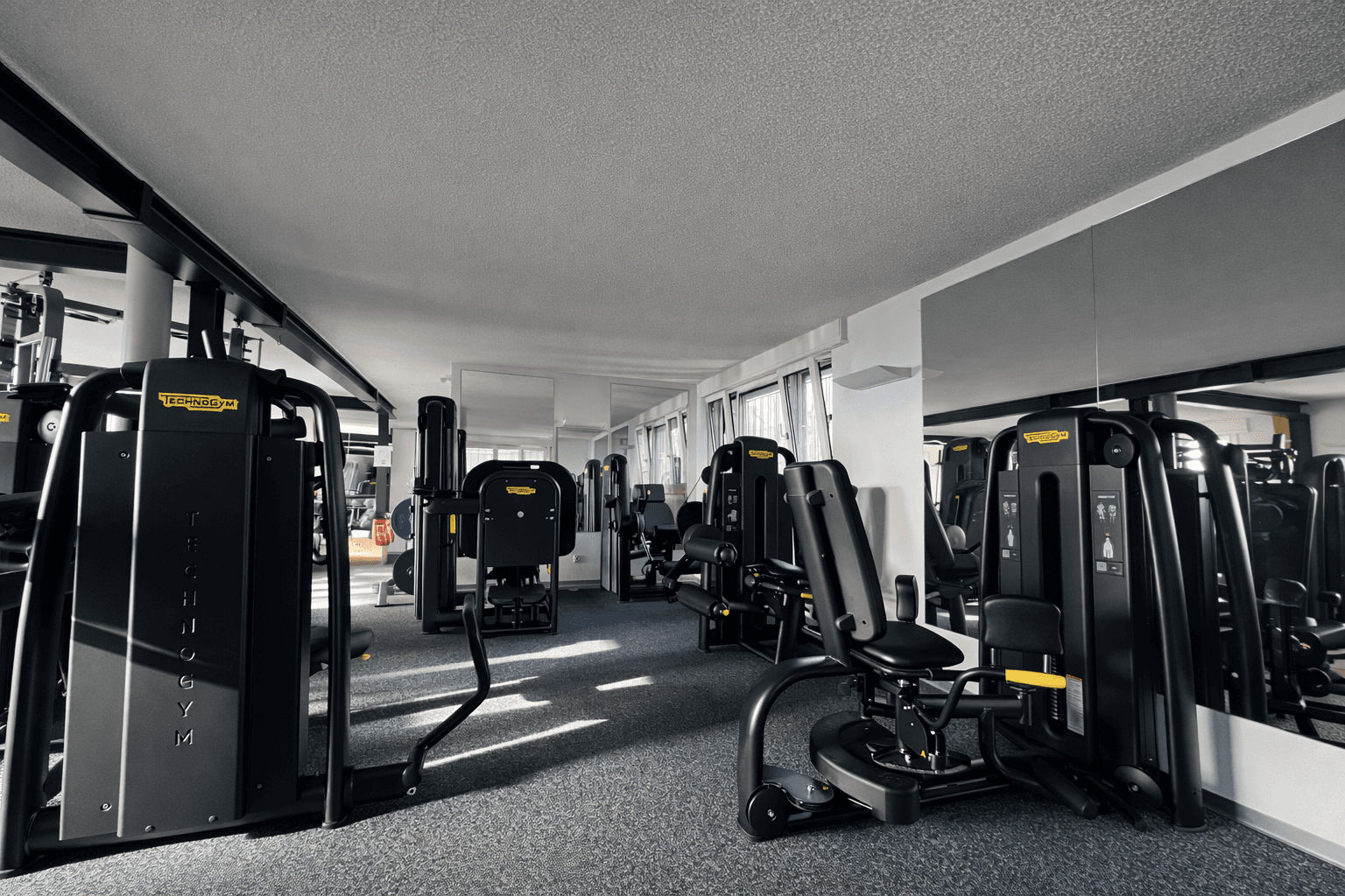 Moderne Fitnessgeräte im Gym
